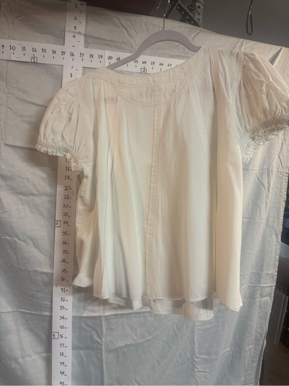 Pilcro Cream Casual Top with V-Neck - Picture 2 of 5